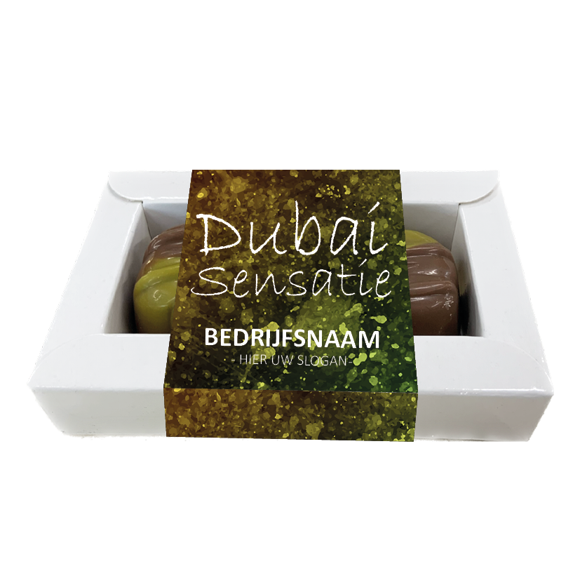 2 DUBAI bonbons in geschenkdoosje - inclusief banderol