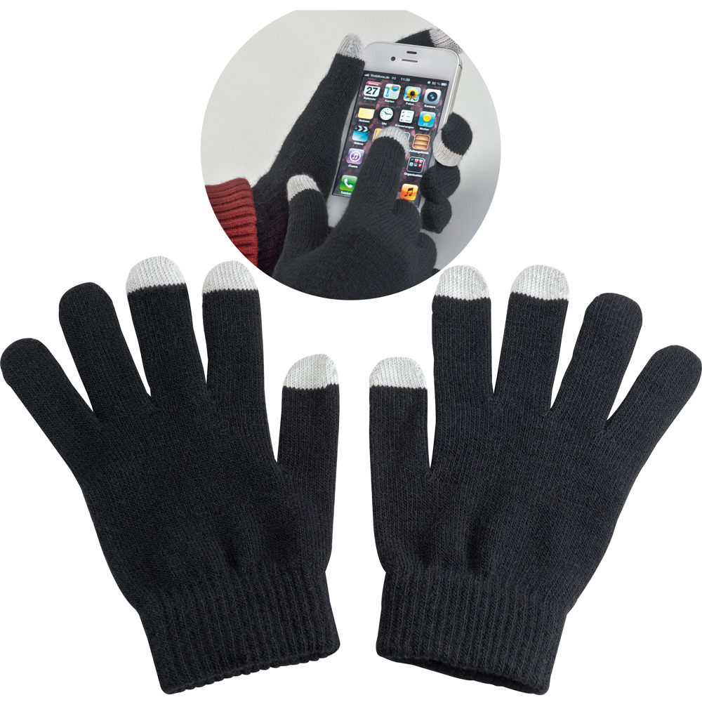 Acrylic gloves with touch tops on two fingers CHAD