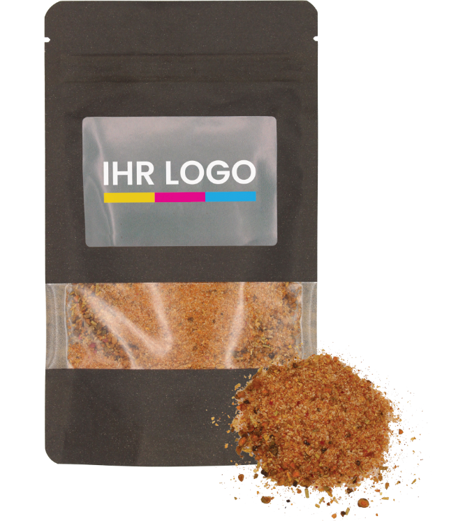 Barbecuekruiden verpakt in doypackzak groot zwart