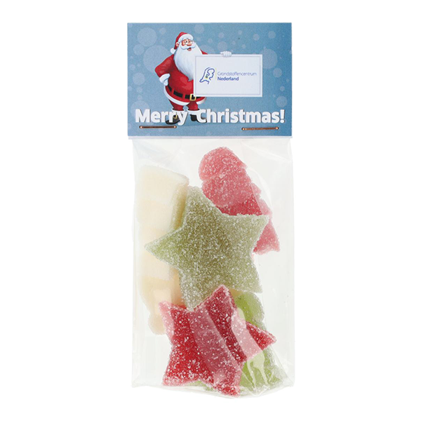 Kopkaartzakje met Kerst confiserie