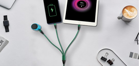 3in1 Cable "Flex Highspeed" oranje