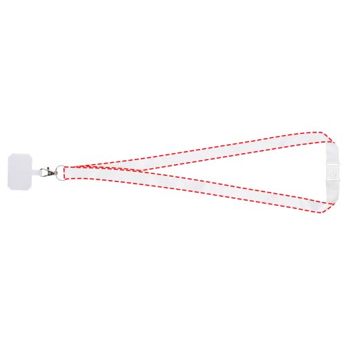 Addie sublimatie RPET-lanyard met telefoonhouder en veiligheidssluiting