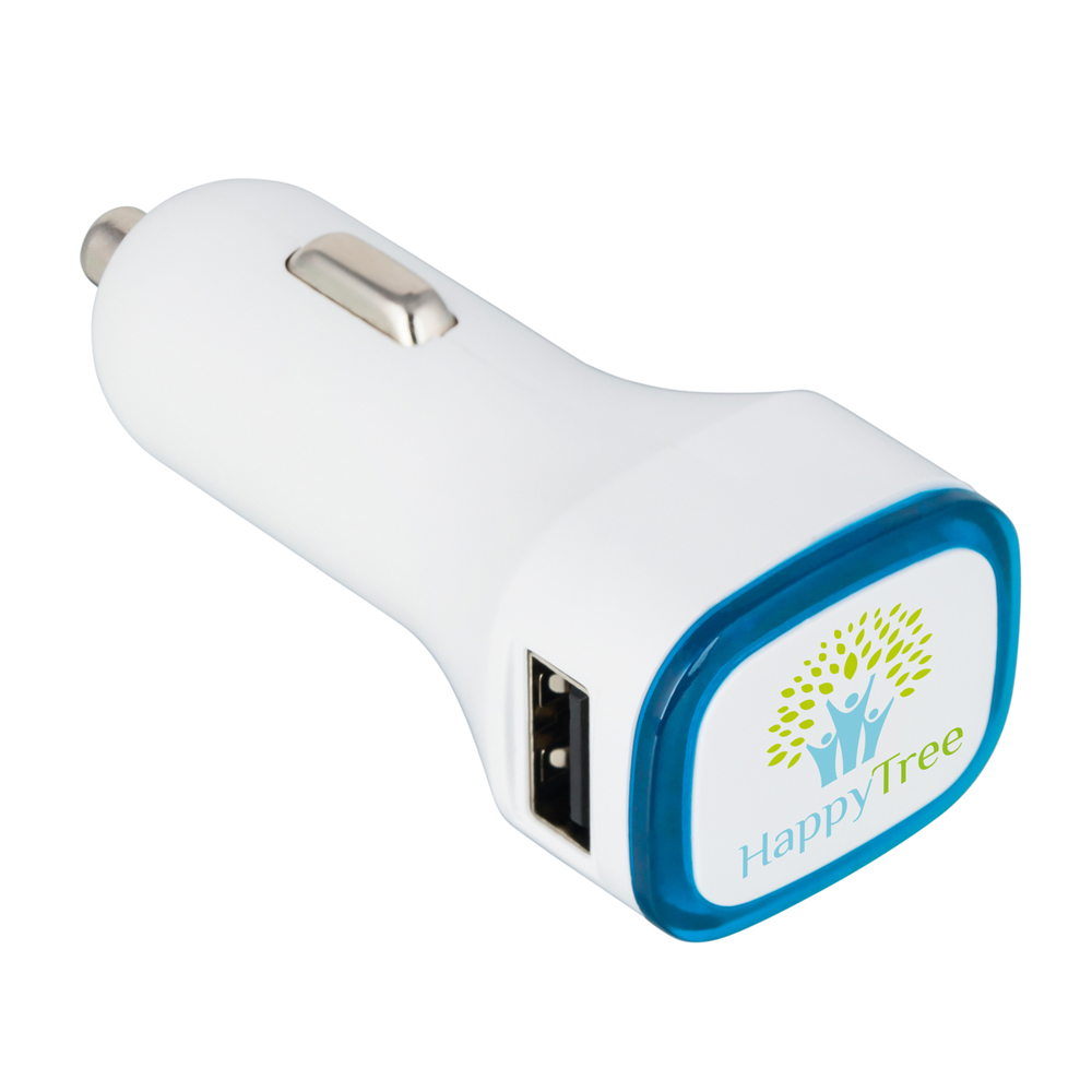 USB car charger COLLECTION 500 - lichtblauw, wit / lichtblauw