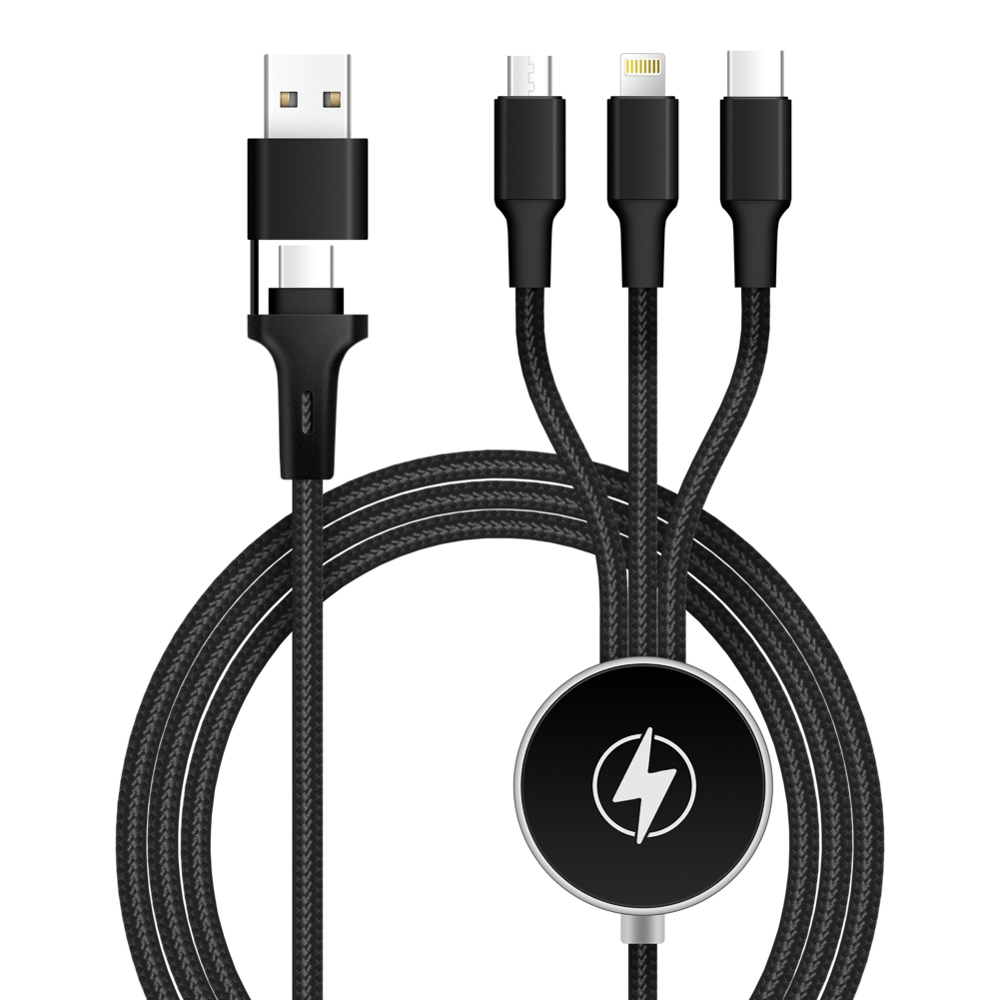 5 in 1 Oplaadkabel - Zwart - Black C