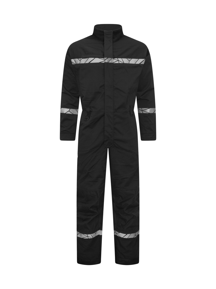 7601 STRETCH OVERALL MET KNIEZAKKEN - Zwart