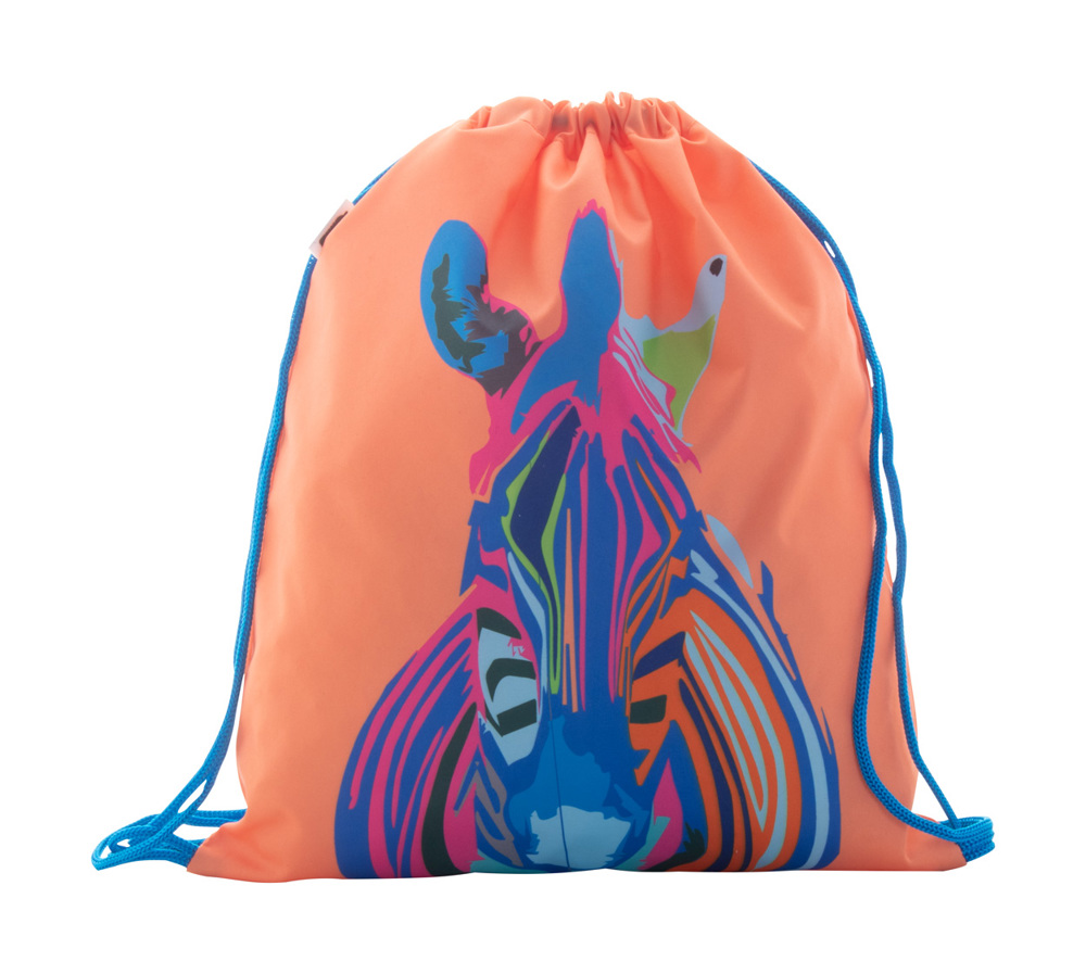 CreaDraw Kids RPET - custom made gemaakte tas met trekkoordsluiting voor kinderen - Blauw/Wit
