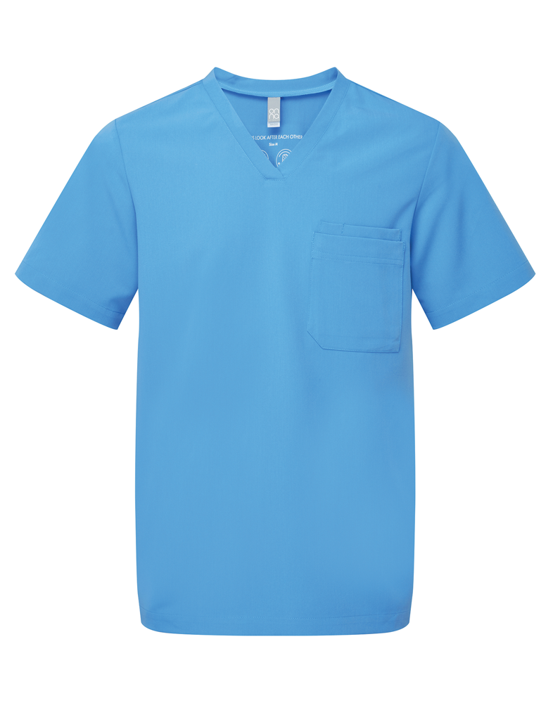 NN200 - Stretch tuniek met korte mouwen voor heren - Ceil Blue