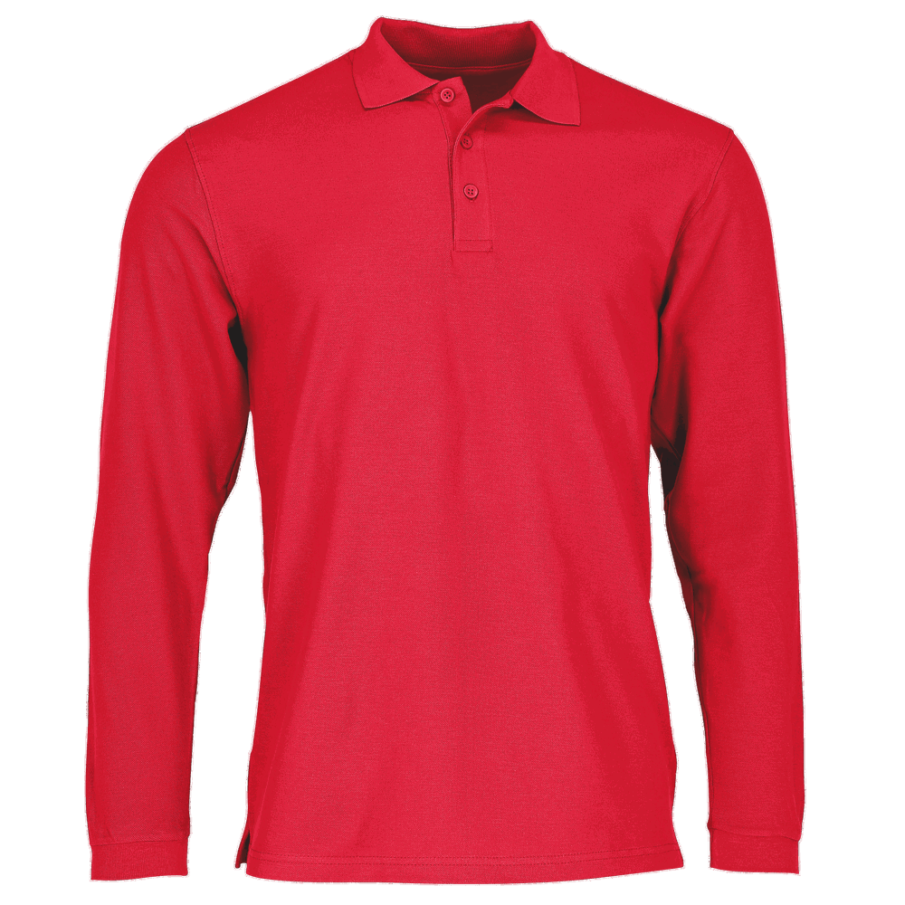 633100 - Premium polo met lange mouwen - Rood