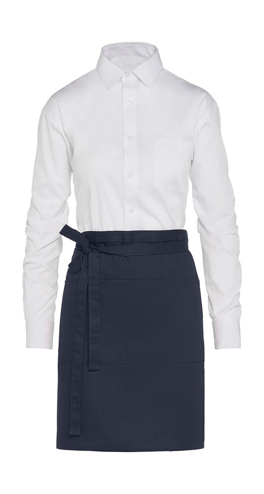 BRUSSELS - Short Bistro Apron with Pocket - Navy