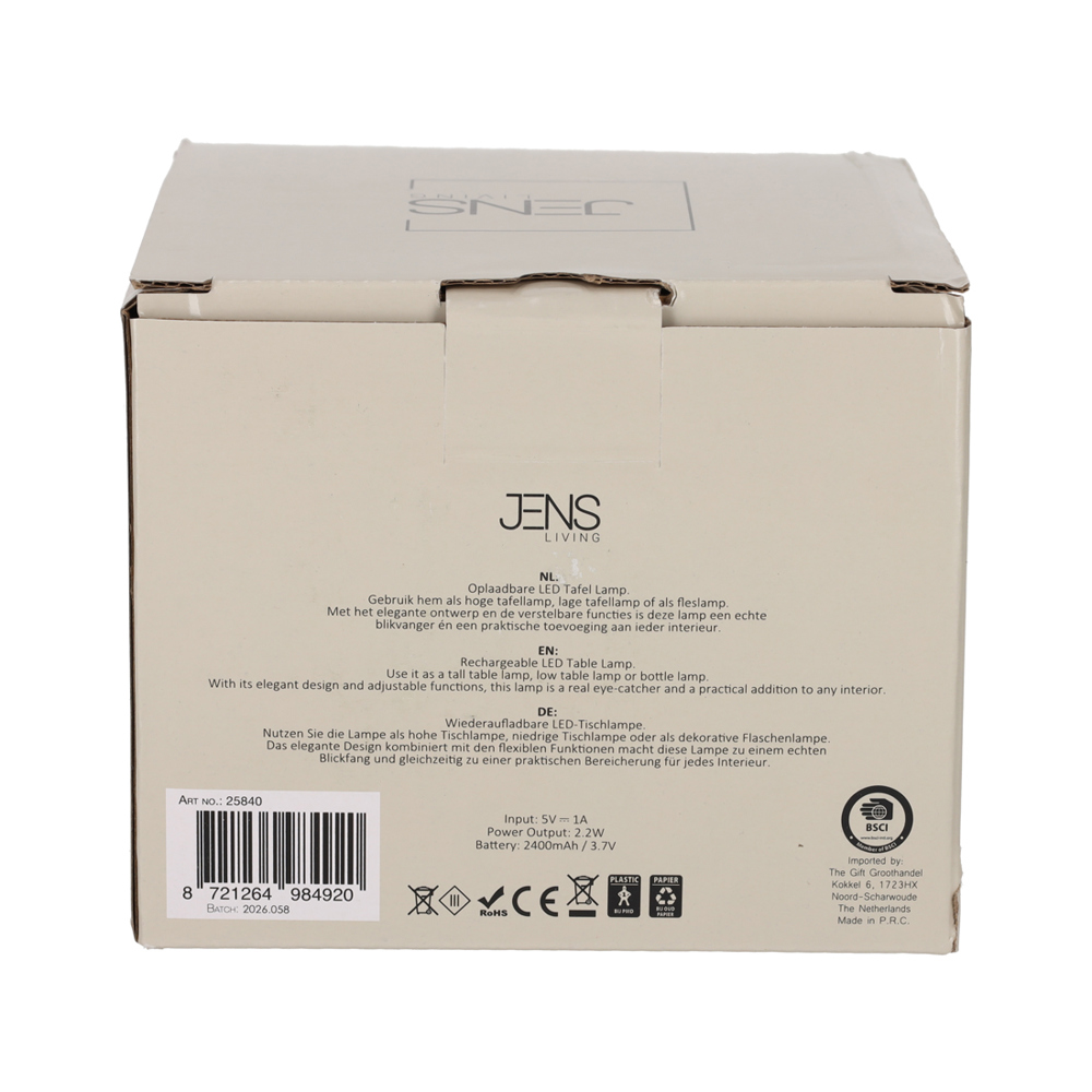 JENS Living 3-in-1 LED Touch Lamp Taupe