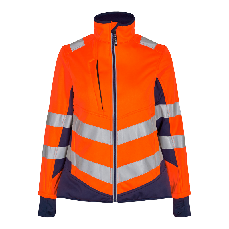 Engel Safety Ladies Softshell Jacket - Orange/Blue Ink