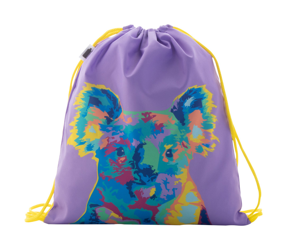 CreaDraw Kids RPET - custom made gemaakte tas met trekkoordsluiting voor kinderen - geel/wit