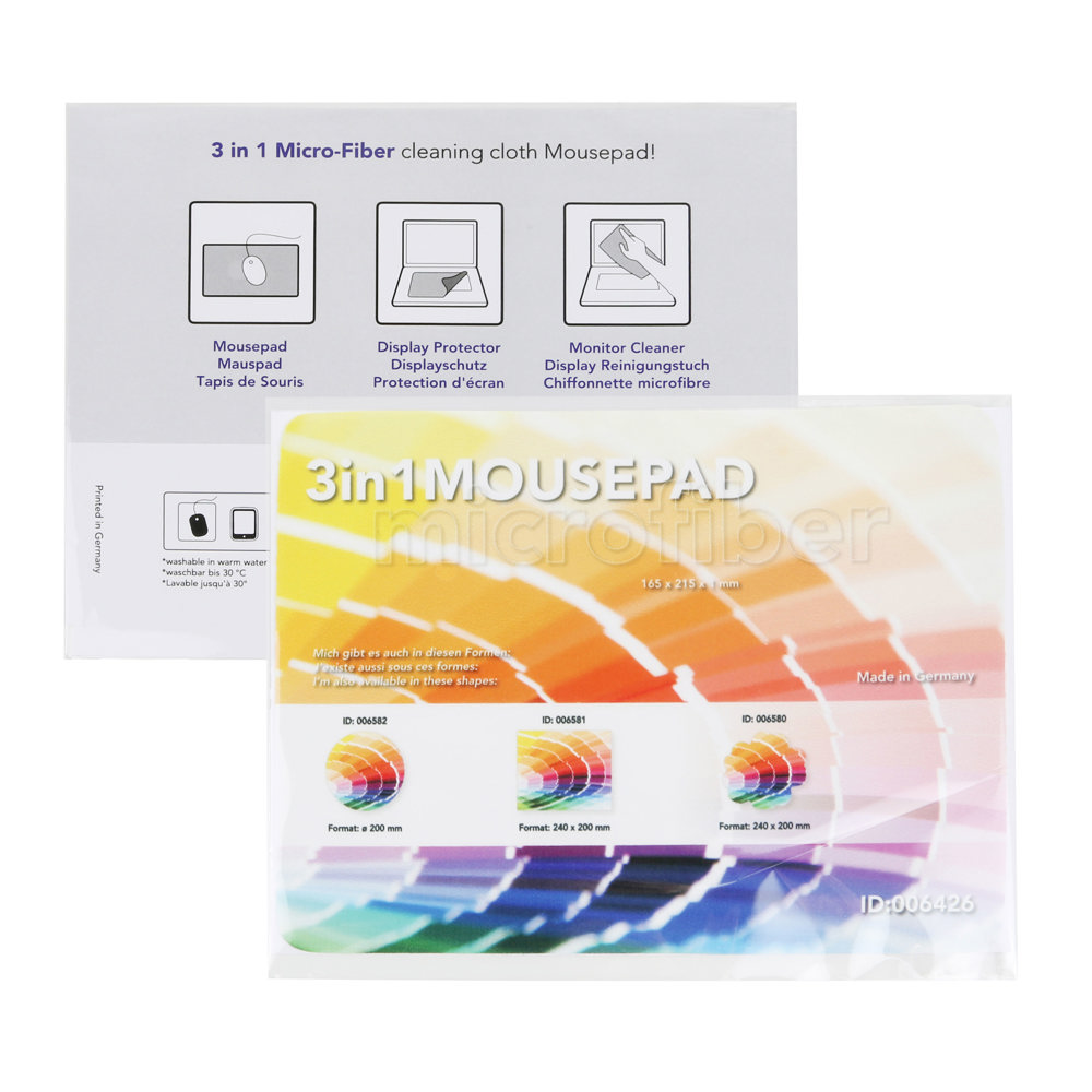 3-in-1 microvezel muismat, 165 x 215 x 1 mm