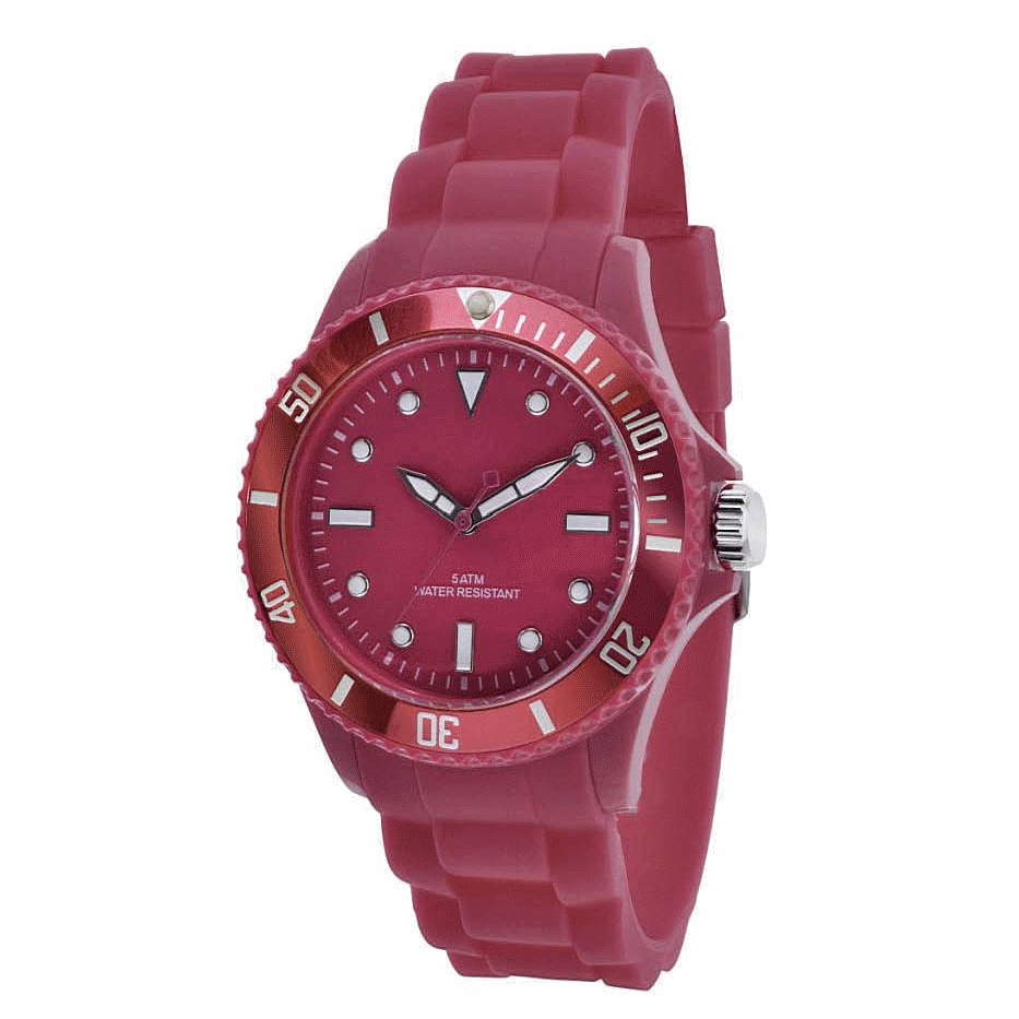 Horloge Classic Silicone - Rood