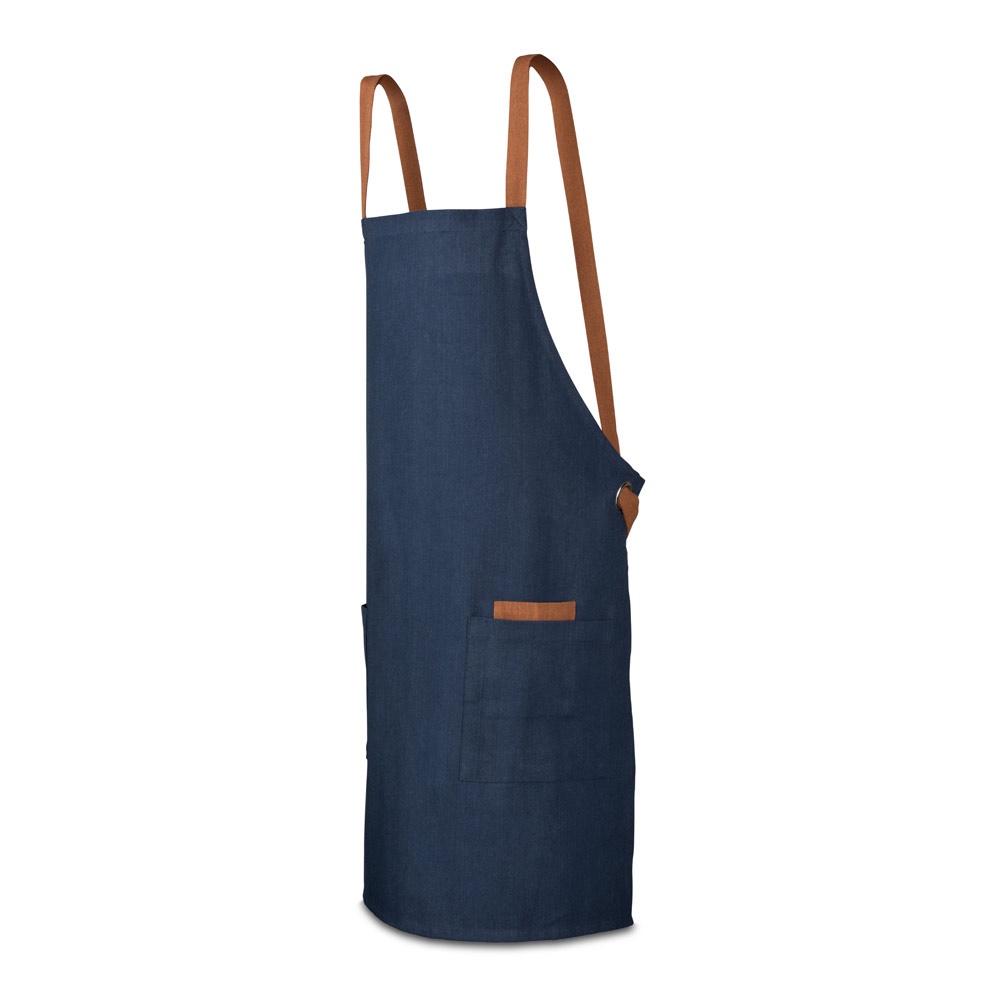 CARDAMOM. Schort van katoen (80% gerecycled) en polyester (20% gerecycled) (220 g/m²) - Marineblauw
