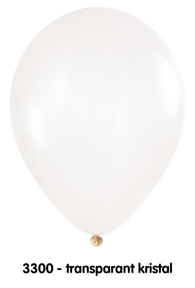 Ballonnen bedrukt 85/95 cm - Ø 33 cm - 11 inch - Transparant Kristal (3300)