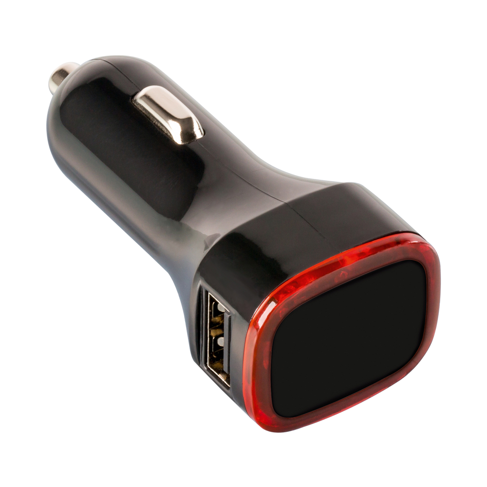 USB car charger COLLECTION 500 - rood, zwart / rood
