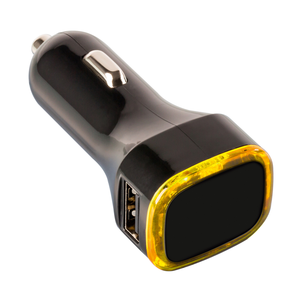 USB car charger COLLECTION 500 - geel, zwart / geel