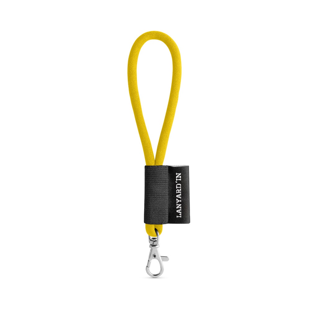 75090. SET Lanyard TUBE Short (Ø 7 mm) with Hook Trigger Snap 9 mm - 310 - Yellow