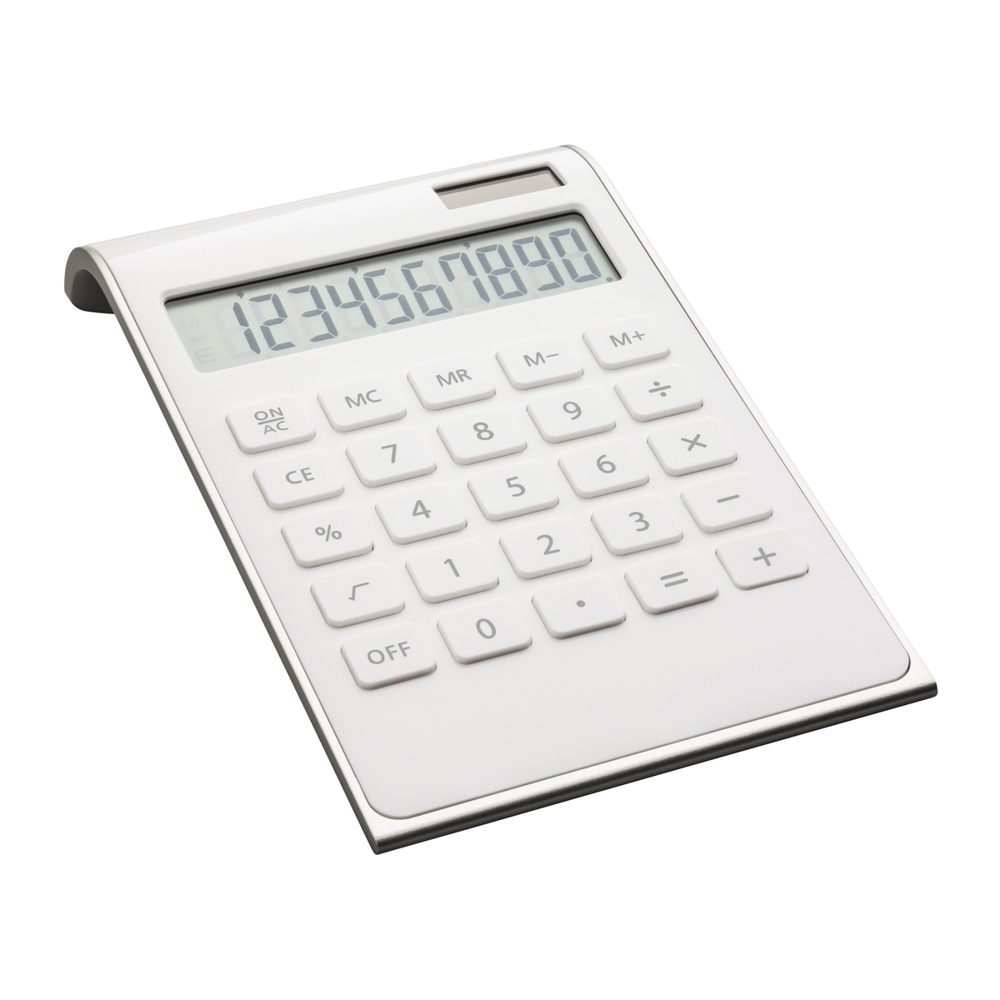Solarcalculator REEVES-VALINDA - zilver, wit / wit / zilver