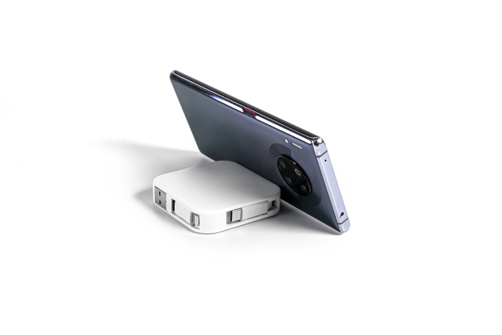 4-in-1 oplaadkabel + telefoonstandaard - Wit - White