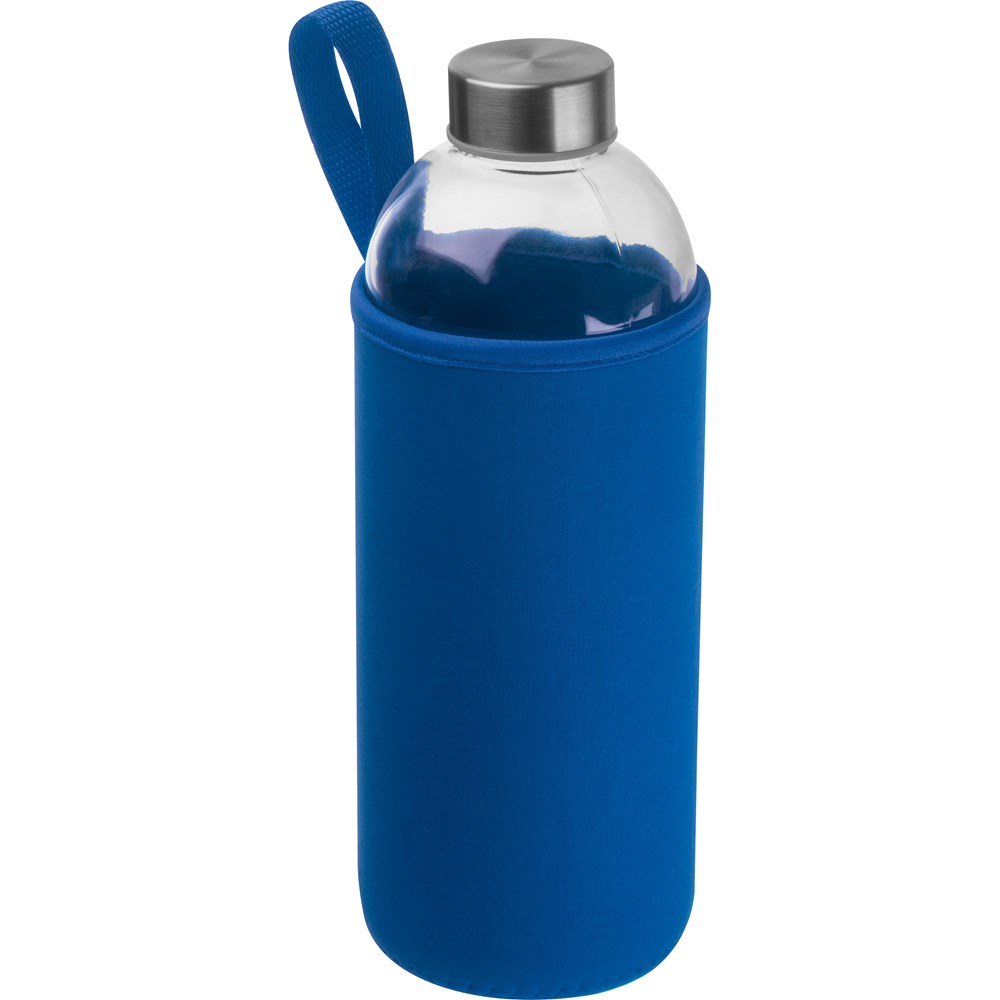 1000 ml glass bottle with neoprene sleeve JESSICA - blue