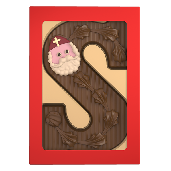 Chocoladeletter met decoratie