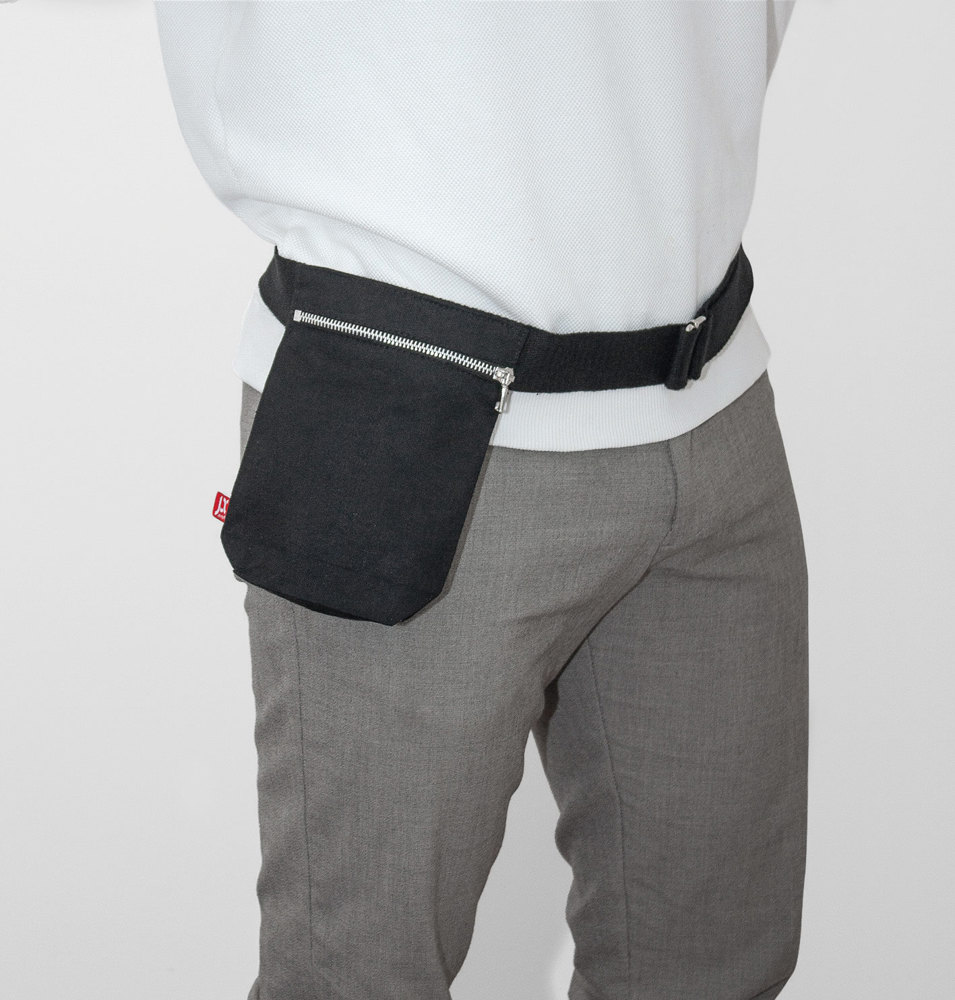 MERAN – Canvas schoudertas met ritssluiting en verstelbare riem