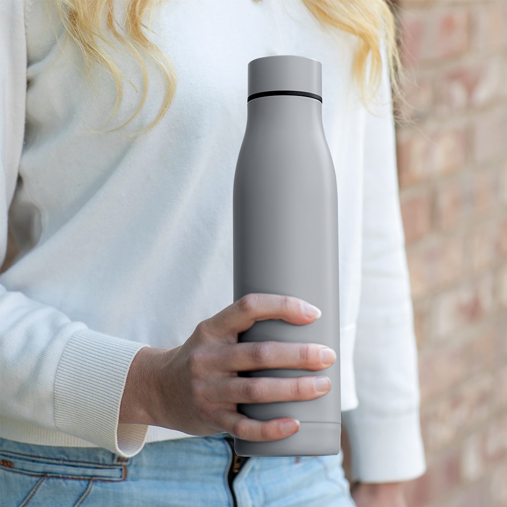 Acuara fles gerecycled roestvrij staal 630 ml - Zilver