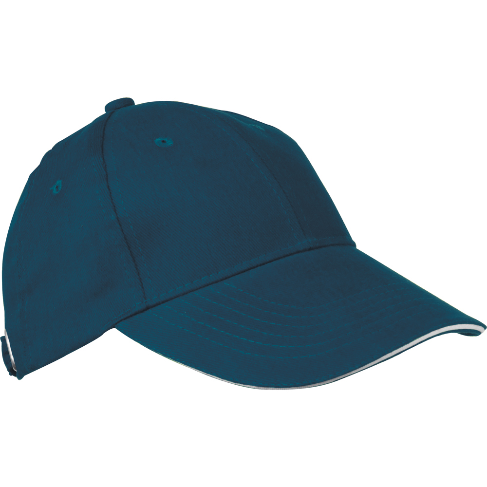 6-panel sandwich katoenen baseballcap - turquoise