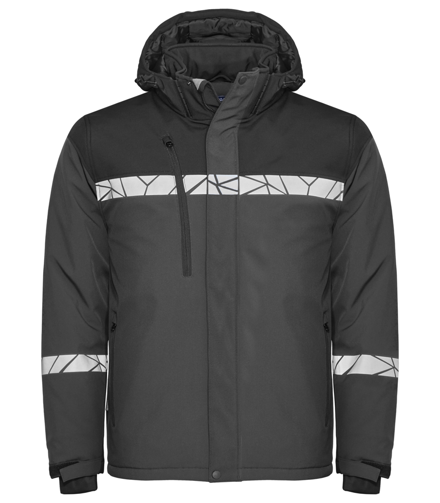 7415 GEVOERDE REGENJAS - Grijs/Zwart