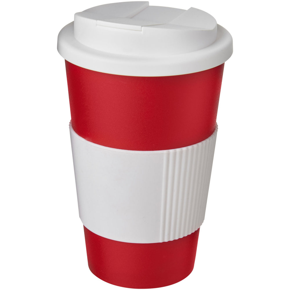 Americano® 350 ml geïsoleerde beker met handvat - rood, wit