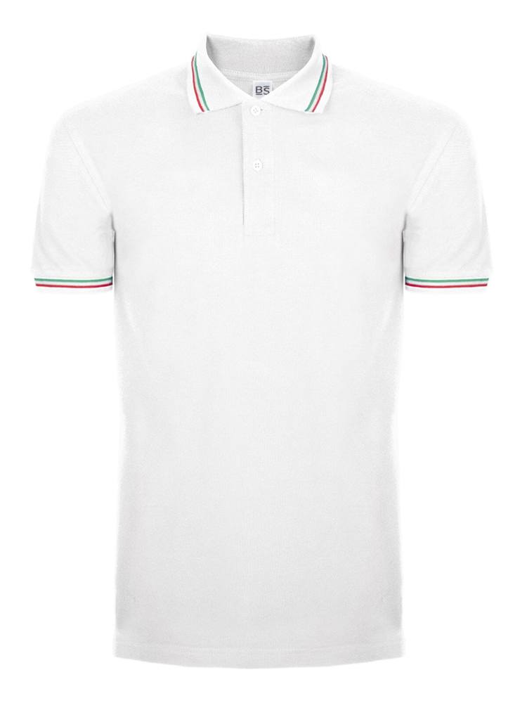 BS Italy Polo, 200gr/m2, 100% Katoen - Wit (WHITE)