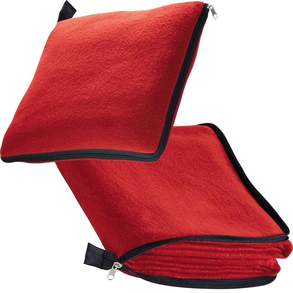 2 in1 fleece deken/ kussen "Radcliff" - Rood