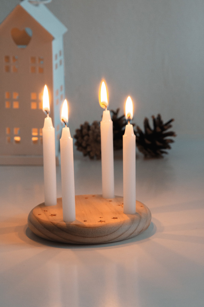 4-CHRISTMAS - Kleine houten adventskrans