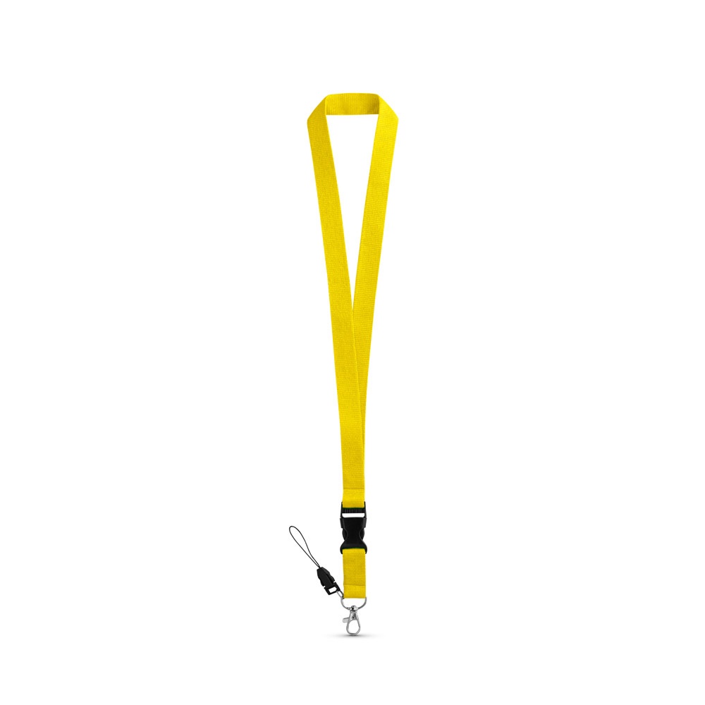 ANQUETIL. Polyester lanyard met metalen karabijnhaak - Geel