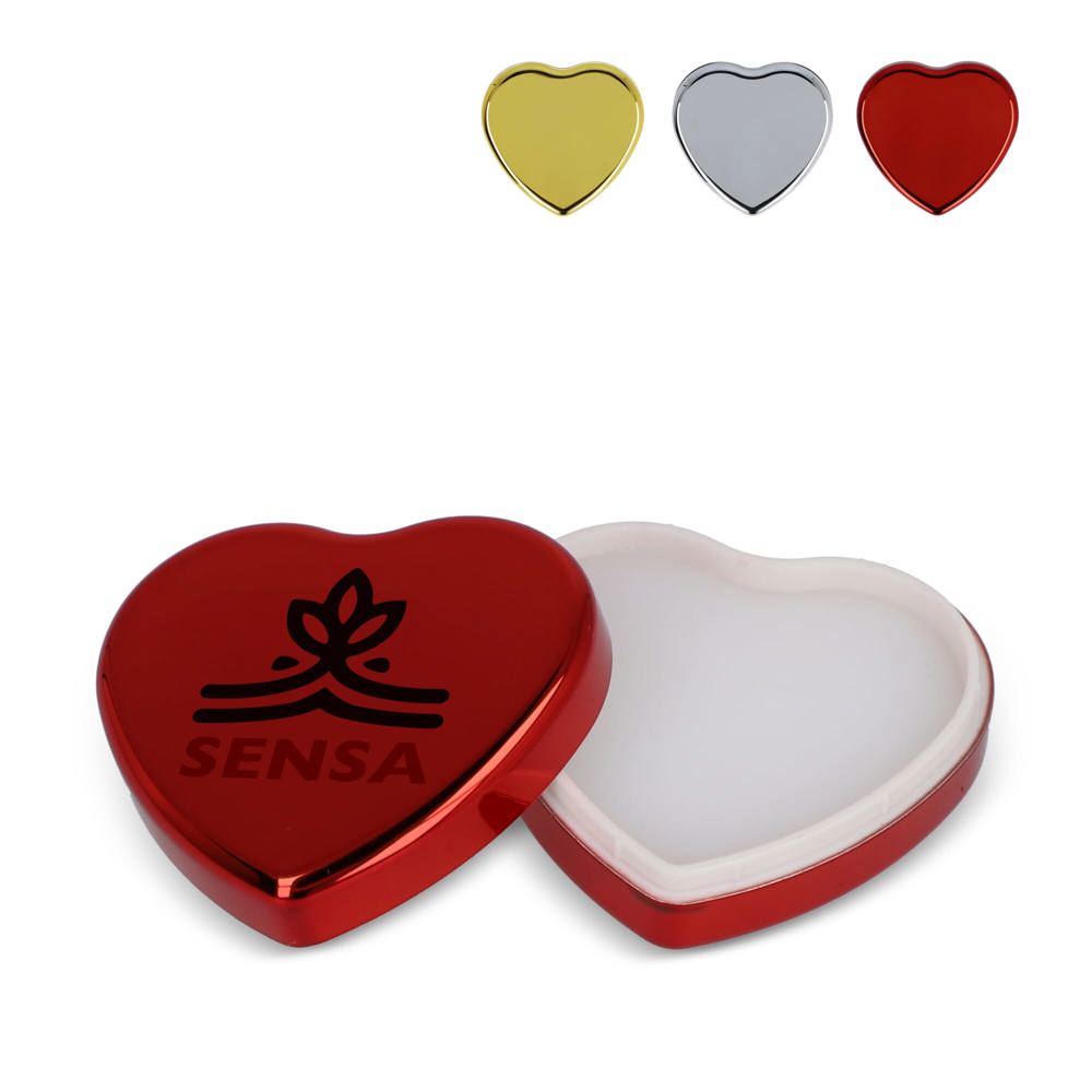 Flat metallic Heart shape lipbalm