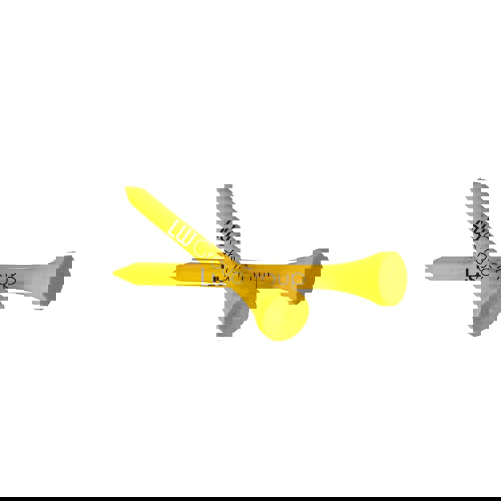 Bamboe houten tee 70 mm - Geel