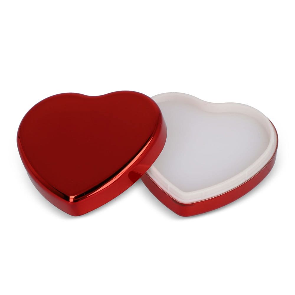 Flat metallic Heart shape lipbalm - red