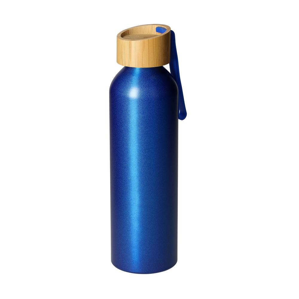 Aluminiumfles "Bamboo" 0,6 l - blauw/natuur