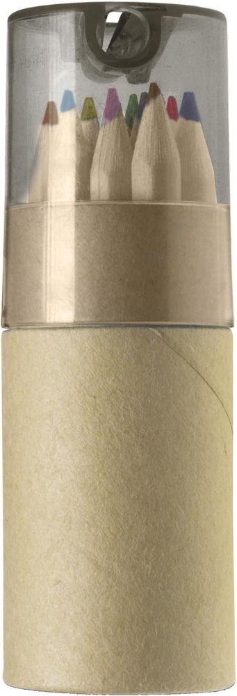 ABS en kartonnen koker met potloden Terrence - Zwart