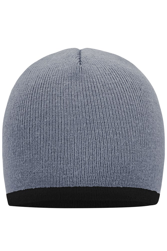 Beanie with Contrasting Border - Lichtgrijs/zwart (ca. Pantone 420C
blackC)
