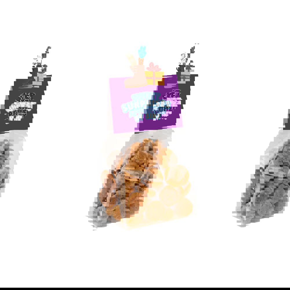 Blokzakje met kopkaartje in eigen vorm en 50 gram snoep