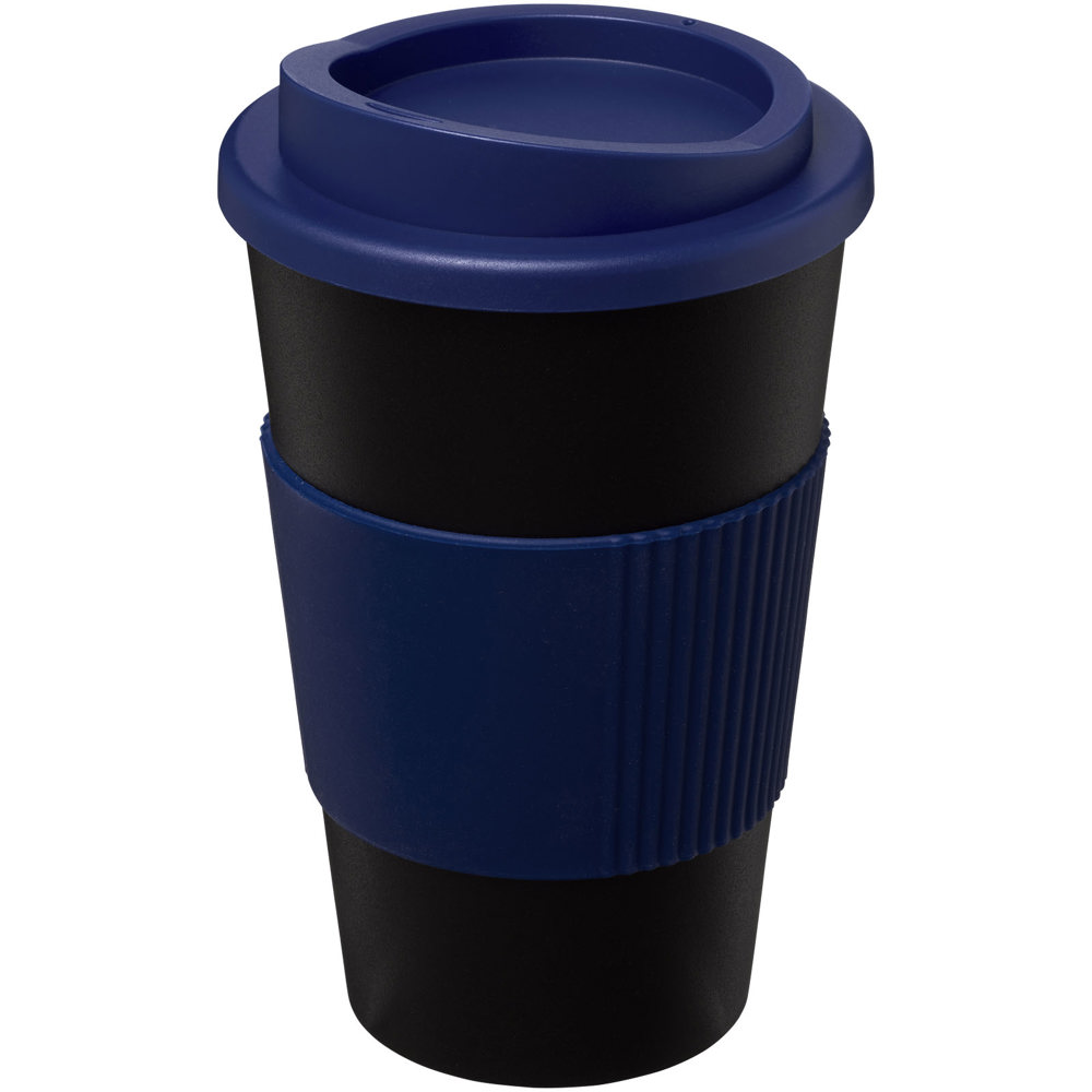 Americano® 350 ml geïsoleerde beker met grip - zwart, blauw
