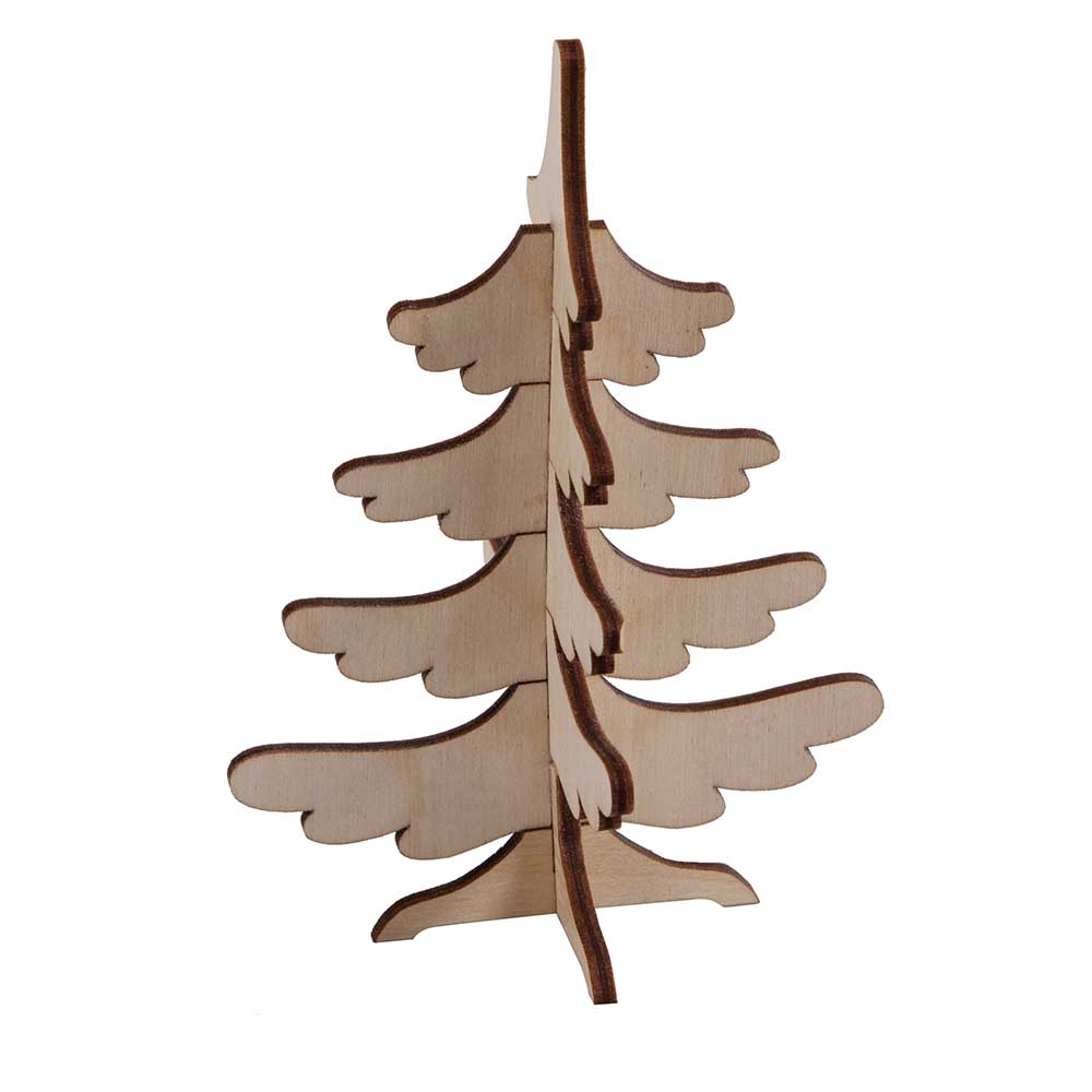 3D wooden-puzzle card - christmas tree