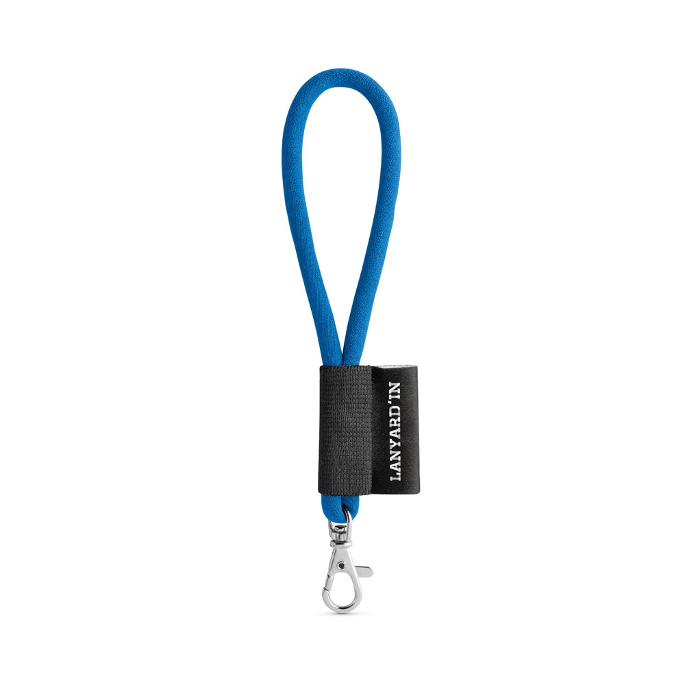 75090. SET Lanyard TUBE Short (Ø 7 mm) with Hook Trigger Snap 9 mm - 303 - Blue